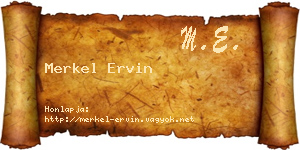 Merkel Ervin névjegykártya